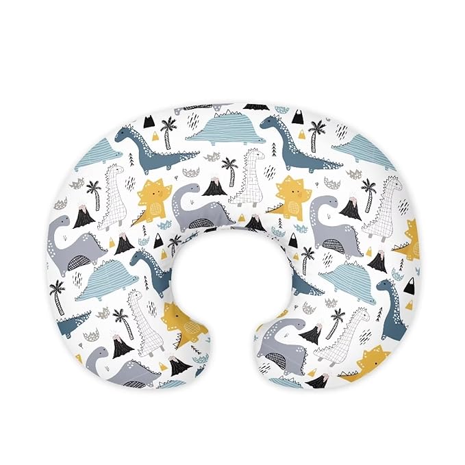 Dinosaur Nursing Pillow Cover Stretchy Removable Cover for Breastfeeding Pillows, Dinosaur Comfortable Slipcover for Baby Girl and Boy Fits The Original Support Pillow
