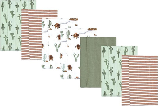 Luvable Friends Hudson Baby Flannel Burp Cloths 7pk, Forest Trail