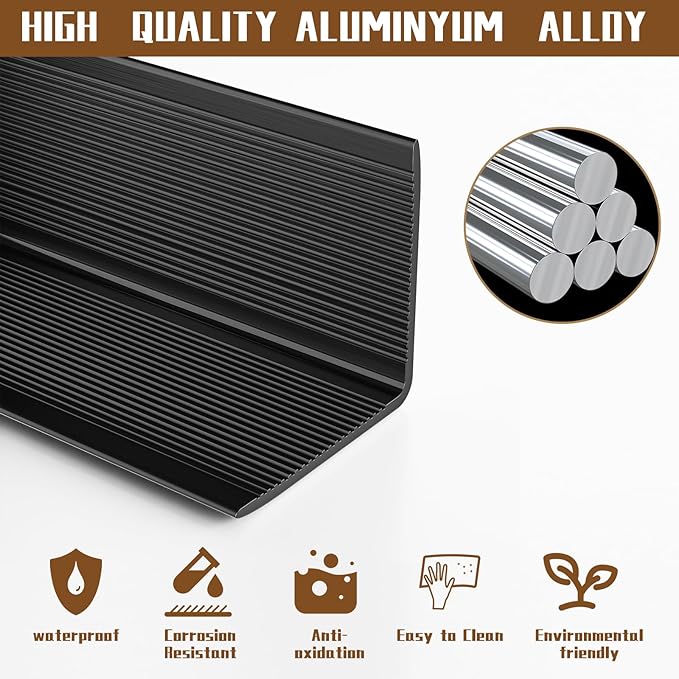Metal Wall Corner Protector, Aluminum Corner Guards, Décor for Edge of Door Window Table Furniture Cabinets Fireplaces Tile Trim Edging, Size 35.5" L x 0.75" W (5 Pack,Black)