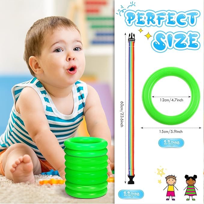 Tatuo 12 Set Toddlers Walking Rope for Preschool Toddlers Detachable Transition Rope Safety Daycare Rope for Preschool Daycare Kindergarten School Kids Outdoor Supplies (Green)