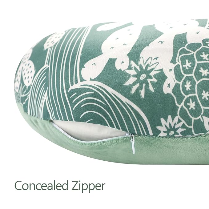 Nursing Pillow Cover 1 Pack, DAYEEBALL Double-Sided Removable Nursing Cover for Baby Girls Boys Newborn, Stretchy and Soft Reversible Slipcover for Breastfeeding Pillow, Cactus (Only Cover)