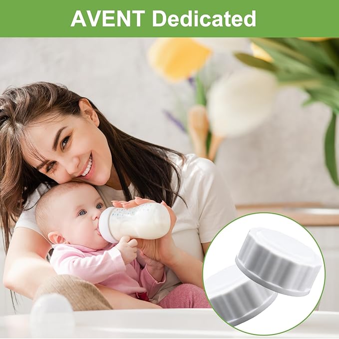 Philips Avent Bottle Caps 6-Pack – Leak-Proof Replacement Lids for Avent Wide-Neck Baby Bottles
