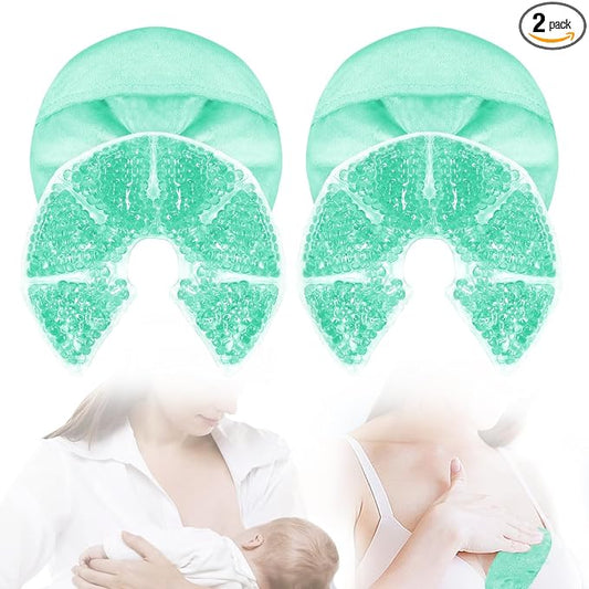 Hot Cold Gel Bead Breast Therapy Pack,Breast Ice Packs for Breastfeeding,Relief for Breastfeeding,Nursing Pain, Mastitis,Engorgement,Plugged Ducts, Boost Milk Let-Down & Production (#8 Blue)