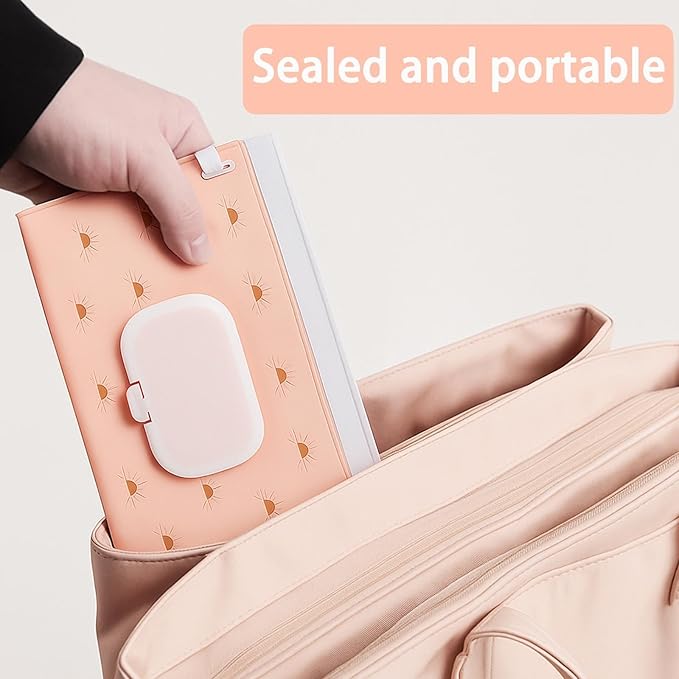 Baby Wipe Dispenser, 3-Pack Portable Refillable Wipe Holder, Reusable Travel Wet Wipe Pouch, Waterproof and Dustproof Wipe Case for Diaper