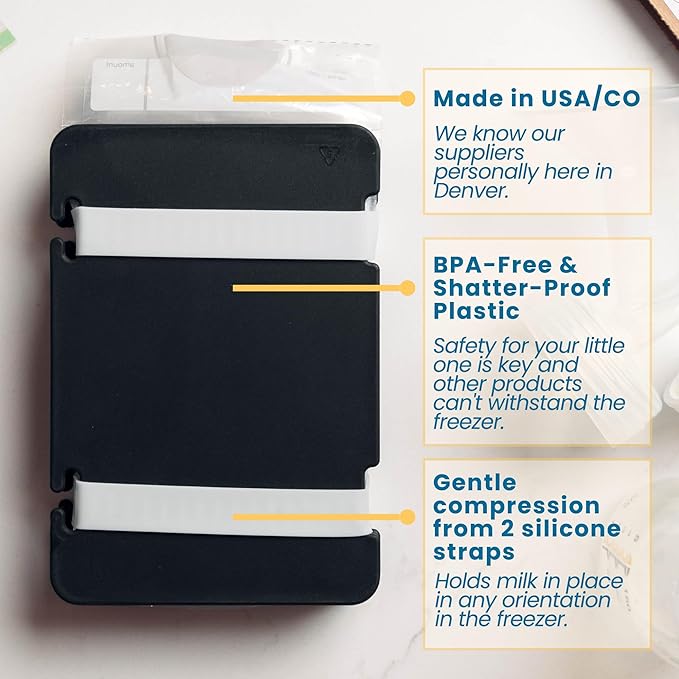 Freeze It Flat Breastmilk Freezer Storage System - Space-Saving Organizer for Breast Milk Storage Bags - Freezer Organization Made in USA (Yellow, Double 1-pk)