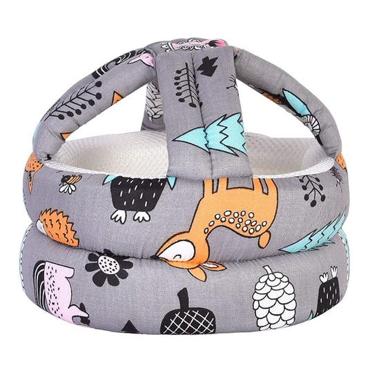 Baby Adjustable Helmet, Lightweight and Soft, Great for Baby Learning to Walk and Crawl. Forest,Gray