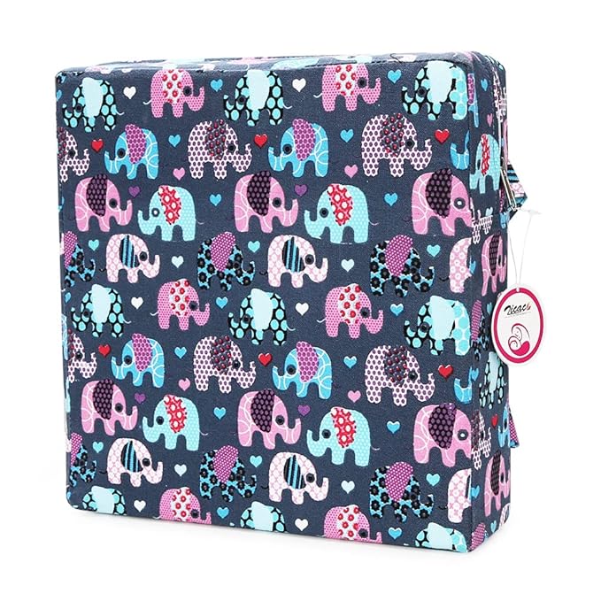 Zicac Portable High Chair Increasing Seat Cushion for Travel Dining Seat Pad for Toddler Kids Baby Infant Washable Thick Chair Seat Pads (Blue Pink)