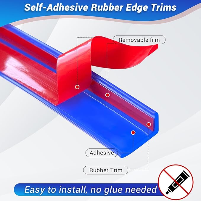 Rubber Edge Corner Trim, Self Adhesive L Shaped Edge Guard for Tile, Small Size Peel and Stick Edge Protectors, Wall and Furniture Edges, Blue Color, 20Ft