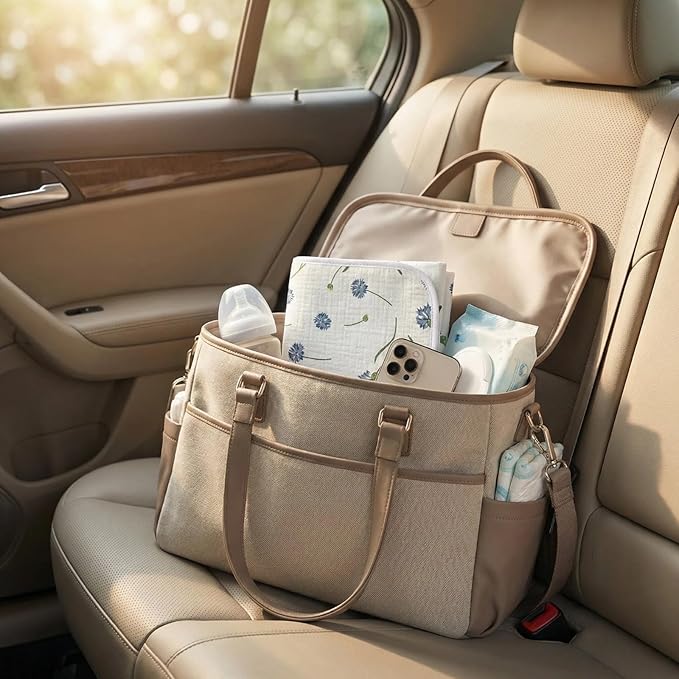 Baby Diaper Changing Pad, 19.7"x25.6" Waterproof Changing Pad Liners with 100% Muslin Cotton Front Top and Leather Back, Soft and Absorbent Portable Changing Mat for Travel, Changing Station