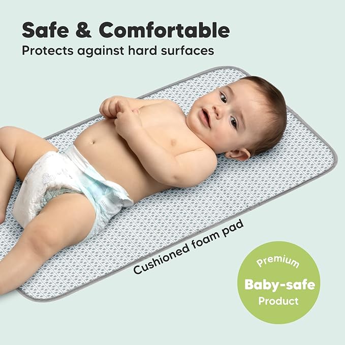 KeaBabies Portable Diaper Changing Pad - Waterproof Foldable Baby Changing Mat - Travel Diaper Change Mat - Lightweight Changing Pads for Baby - Baby Changer - Machine Washable