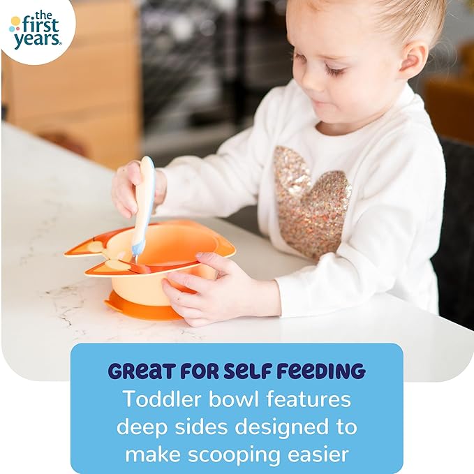 The First Years Bluey Kids Dinnerware Set - Includes Bluey Suction Plate, Bingo Suction Bowl, and Stainless Steel Toddler Silverware - Toddler and Baby Feeding Essentials - 4 Count