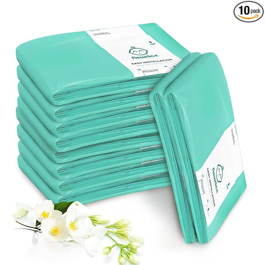 [10 Pack] Dekor Plus Diaper Pail Refills, Extra-Thick Continuous Liner Bags Compatible with Dekor Plus Diaper Pails, Strong Diaper Pail Refills for Baby & Adult Diapers, Nursery Odor Control