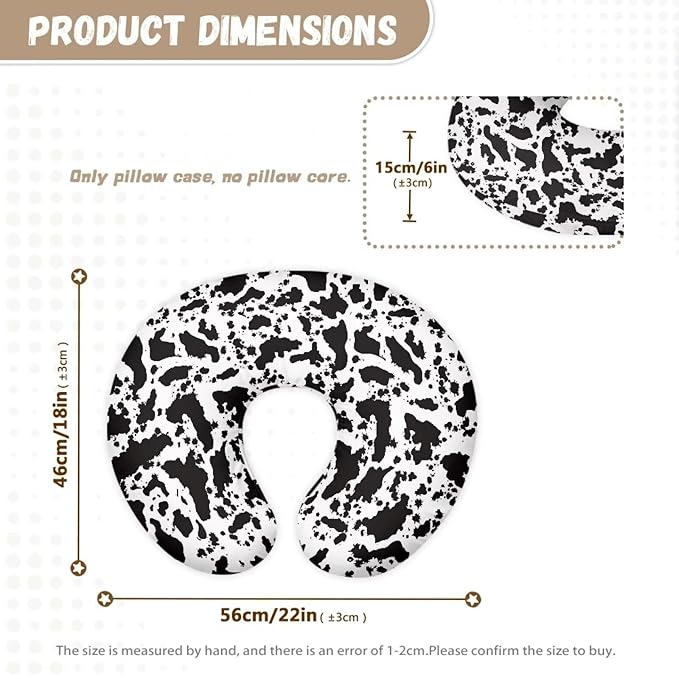 Black and White Cow Nursing Pillow Cover Slipcover Soft Maternity Breastfeeding Newborn Infant Feeding Cushion Cover Machine Wash & Quick Dry