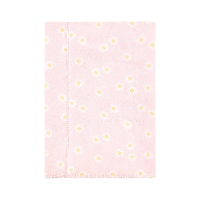 Hudson Baby Unisex Baby Cotton Flannel Burp Cloths, Peace Love Flowers 7 Pack, One Size
