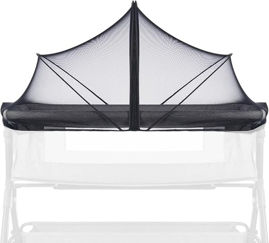 Mosquito Net for Baby Crib to Keep Insects/Bugs/Cats Out, Toddler Bassinet Bedside Sleeper Crib Tent Safety Net with Two-Way Zippers & Storage Bag, Breathable Mesh Holes, Black