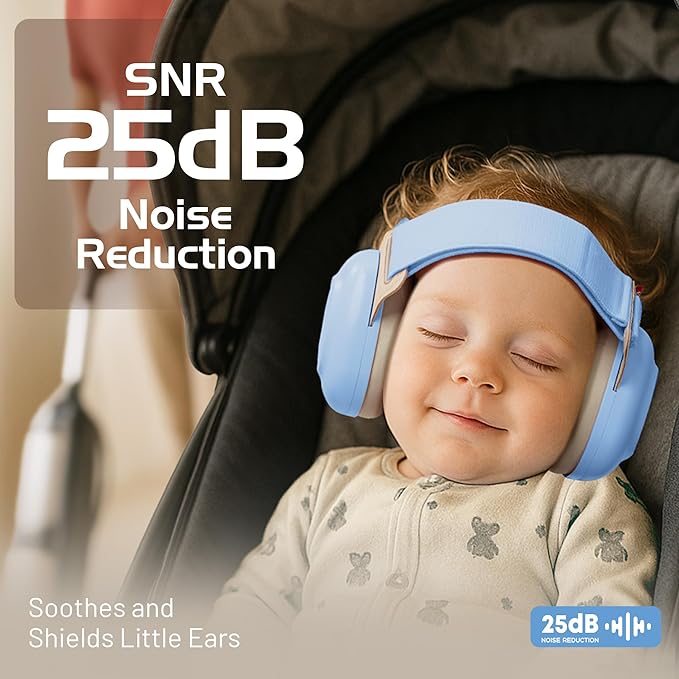 EZARC Baby Ear Muffs for Noise Protection – 25dB Noise Cancelling Headphones for Newborns, Infants & Toddlers (3–48 Months)
