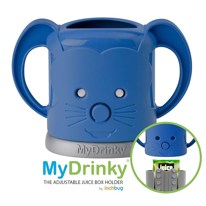 InchBug MyDrinky Pouch Holder No Squeeze, Reusable Drink Holder for Kids, Toddler and Babies | BPA-Free & Squeeze-Proof Cup Holder for Juice Boxes, Food Pouches | Dishwasher Safe, Galaxy Blue