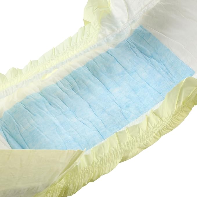 CutiePlusU Adult Diapers Heavy Absorption Dry Surface Disposable All Night-Yellow 2 Pieces (Large 37"-47")