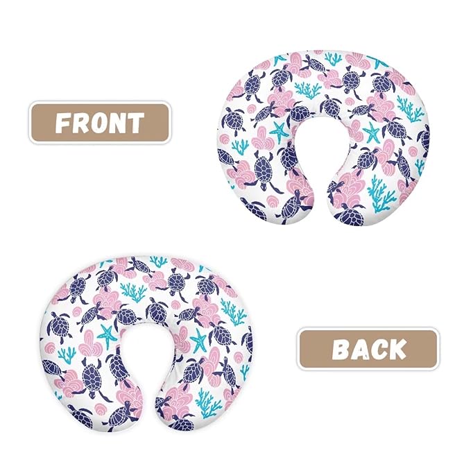 Nursing Pillow Cover for Newborn Infant, Turtle Starfish Print Soft Breathable Baby Nursing Pillow Cover Lightweight Stretch Breastfeeding Pillow Slipcover Cover