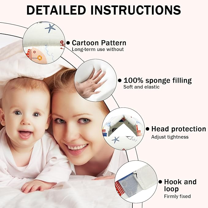 Baby Head Protector for Crawling Walking, Baby Helmet Adjustable No Bumps and Soft Cushion, Infant Safety Cap for Kid Learning to Walk