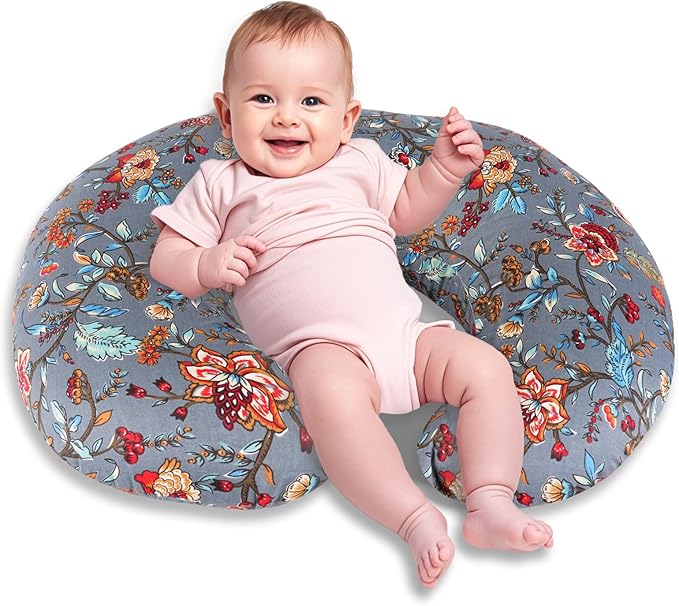 x-vesolje Nursing Pillow, Breastfeeding Pillow with Removable Cover, Ergonomic Breast Feeding Pillow, Baby Feeding Support Pillow for Mom Easier Breastfeeding- Original Size/Peony
