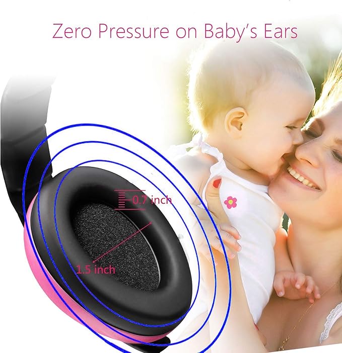 Solar-Power Baby Noise Cancelling Headphones, Ear Protection Earmuffs for 0-3 Years Kids