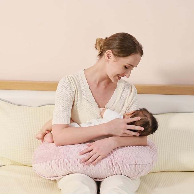 Nursing Pillow for Breastfeeding and Bottle Feeding More Support for Mom and Baby,Soft Newborn Nursing Baby Pillow， Machine Washable (Sepia Rose)