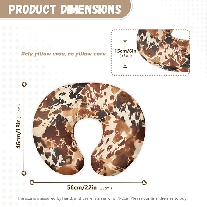Forchrinse Brown Cow Nursing Pillow Cover Stretch Pillow Slipcover for Breastfeeding Mom Soft Nursing Pillow Slipcover for Baby Boys Girls