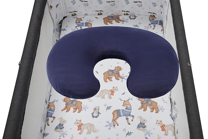 Nursing Pillow Cover Set 3 Pack Nursing Pillow Slipcovers for Moms Breastfeeding Moms, Ultra-Soft Stretchy Fit Standard Nursing Pillows Dark Blue/Brown/Bear Deer