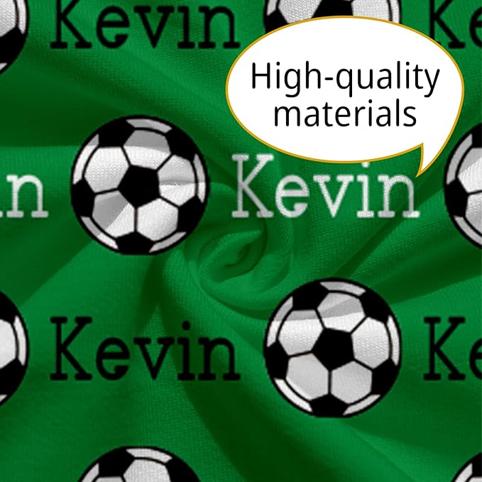 Baby Nursing Pillow Cover - Personalized Name Green Soccer Theme Breastfeeding U-Shaped for Bottle Feeding, Ultra Soft Comfortable Breastfeeding Pillow Cover for Infant Baby Boys and Girls