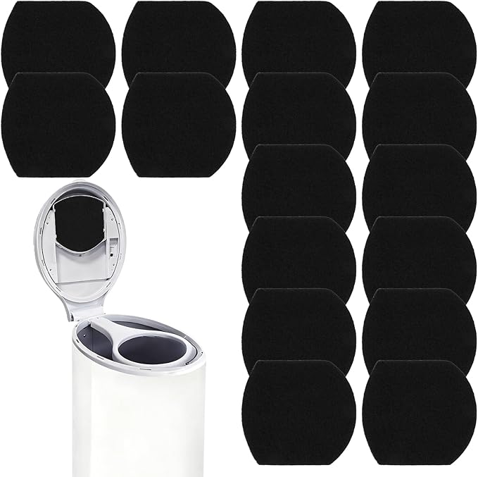 16 PCS Diaper Pail Deodorizer Refills for Ubbi Diaper Pail, Activated Charcoal Odor Absorbing Filters, Strong Odor Eliminating, Precise fit, Keep Nursery Fresh Long-Lasting