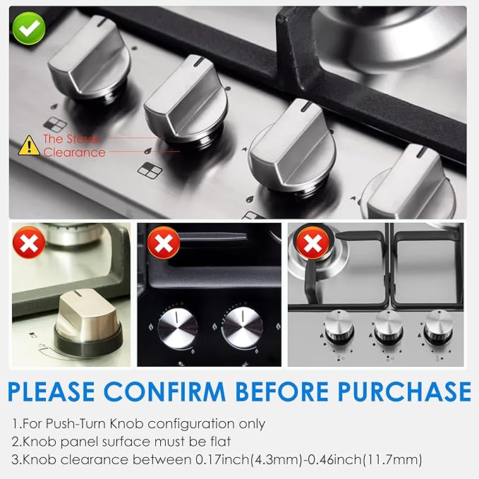 6 Pack Gas Stove Knob Locks, Silicone Oven Knob Safety Covers Baby Proof, Gas Stove Knob Covers for Baby and Pets Safety (Grey)