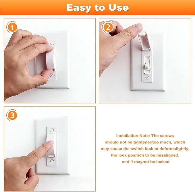 Light Switch Guard, 4 Pack Light Switch Lock, Light Switch Cover Guard, Child Proof Light switch cover, Prevent Children and Adults from Accidentally Turning Your Lights on or off (White)