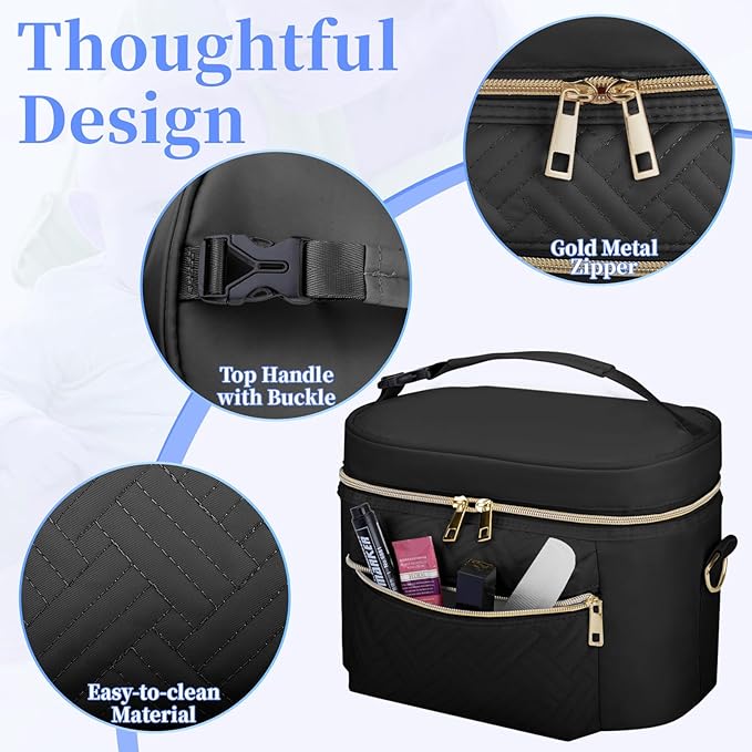 GDNasist Wearable Breast Pump Bag Compatible with Willow/Elvie/Medela/Momcozy, Portable Pumps Carrying Case for Nursing & Working Moms, Pumping Bag with Shoulder Strap, Black