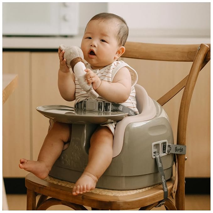 Bumbo 2 Pack 3-in-1 Multi-Seat for 6 to 36 Months, Travel Baby Feeding & Play Floor Seat, All-in-One Portable Booster with Tray & Toddler High Chair, Breige/White Sand