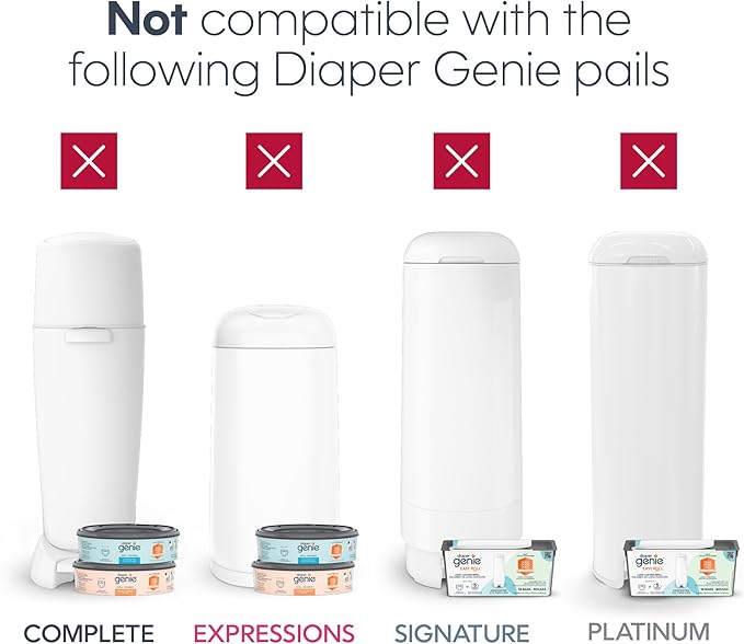 Diaper Genie Jumbo Square Refill, with Continuous Film, can Hold up to 810 Newborn-Sized Diapers per Refill.