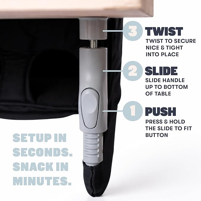 Colugo Clip On High Chair, Portable Table High Chair for Baby & Toddler, Travel Dining Seat with Secure Slide-to-Fit Clamp, 3-Point Safety Harness, Collapsible Design, Built-in Storage Pouch