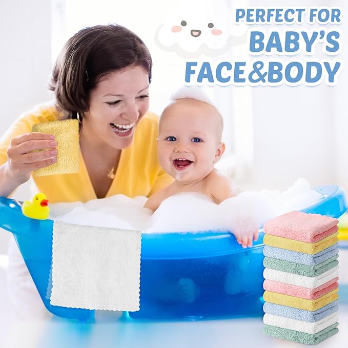 Newwiee 50 Pack Baby Burp Cloths 20''x10'' Absorbent Burping Cloths for Girl Boy Large Baby Rags Towels for Newborn Essential(Colorful)