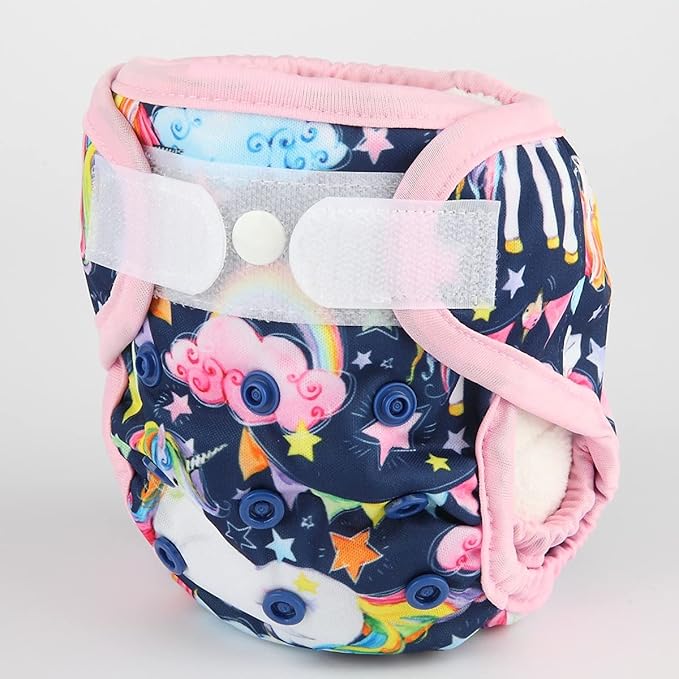 Newborn Diaper Cover with Snap and Loop - PUL Material - 1 Count