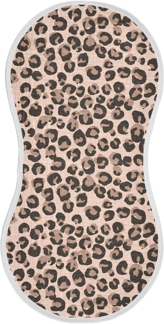 Leopard Cheetah Print Burp Cloths Baby Boys Girls Absorbent Soft Cotton Burping Cloths Rags 1 Pack