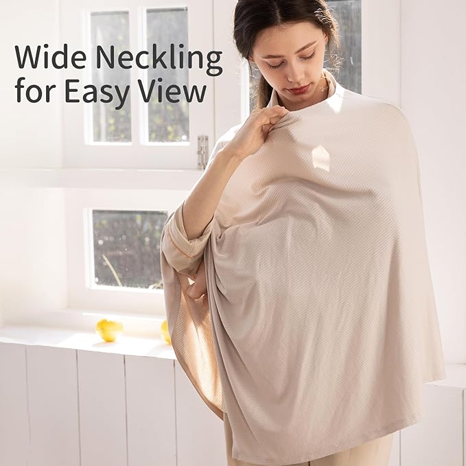 BubblePanda Rayon Made from Bamboo Nursing Cover for Baby Breastfeeding,360° Full Privacy Soft & Breathable Breastfeeding Covers Up for Women,Machine Washable Nursing Shawl,Stretchy Carseat Cover