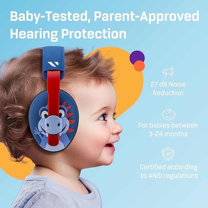 Vanderfields - Hearing Protection Ear Muffs - Over 33 dB (2K Hz) Broad Noise Cancelling Sound Reduction - Baby and Toddlers