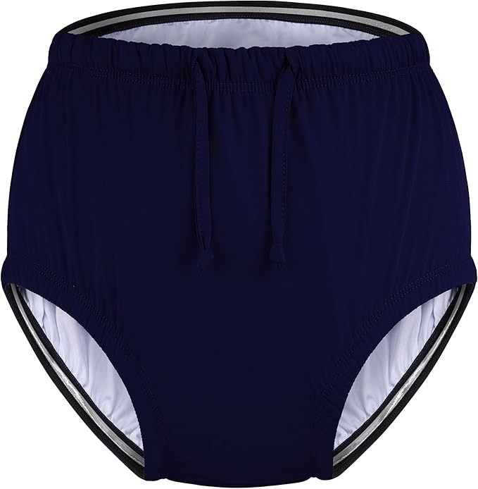 Special Needs Reusable Swim Diaper – Waterproof & Leakproof Incontinence Swimwear for Toddler, Youth & Adult, Unisex Cloth Diaper Cover (Navy, 3XL)