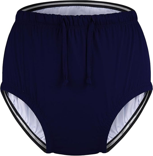 Special Needs Reusable Swim Diaper – Waterproof & Leakproof Incontinence Swimwear for Toddler, Youth & Adult, Unisex Cloth Diaper Cover (Navy, 3XL)