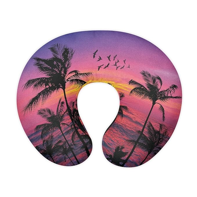 Forchrinse Hawaiian Palm Tree Red Sky Nursing Pillow Cover for Baby Boys Girls,Soft Breastfeeding Pillow Cover Infant Feeding Cushion Cover Washable
