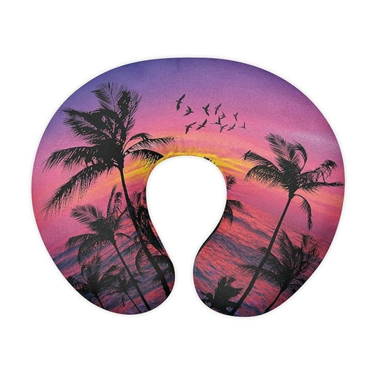 Forchrinse Hawaiian Palm Tree Red Sky Nursing Pillow Cover for Baby Boys Girls,Soft Breastfeeding Pillow Cover Infant Feeding Cushion Cover Washable