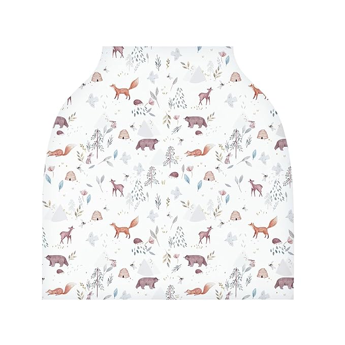 Nursing Cover for Newborn Breastfeeding Multi Use Infant Stroller Canopy Unisex Baby Car Seat Cover for Baby Boy and Girl (Animal 2)