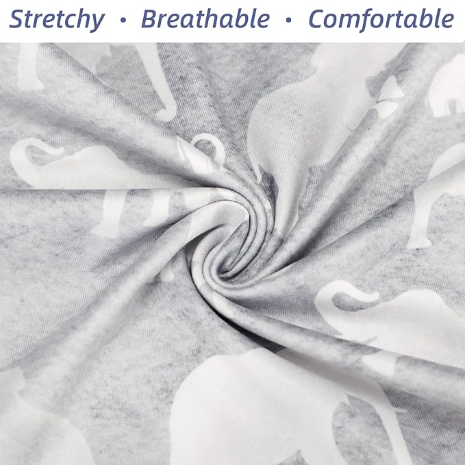 DILIMI Nursing Pillow Cover, Soft Stretchy Nursing Covers for Breastfeeding Pillows, 1 Pack Reversible Removable Slipcover for Baby Boy and Girls, Grey Elephant