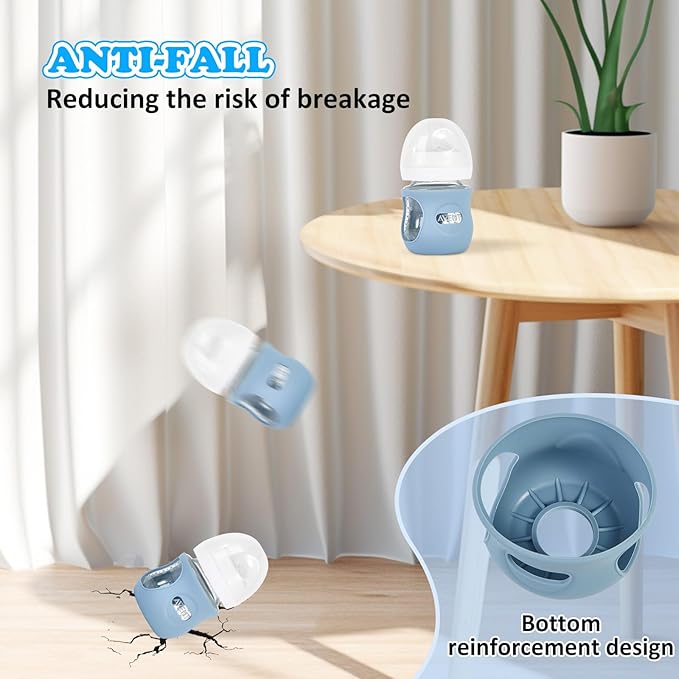MINMUNJIU 3 Pack Silicone Sleeves for Philips Avent Natural Glass Baby Bottles, Anti Breakage Baby Bottle Holder for Baby Boys, Compatible with Philips Avent Glass Natural Baby Bottle, 4oz