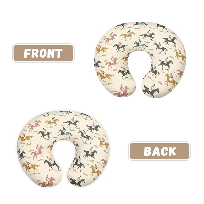 Riding Horse Pillow Cover for Infant Snug Stain Resistant Neutral Breastfeeding Pillow Cover Soft Custom Gifts for Toddler Infant (22"x18"x6")